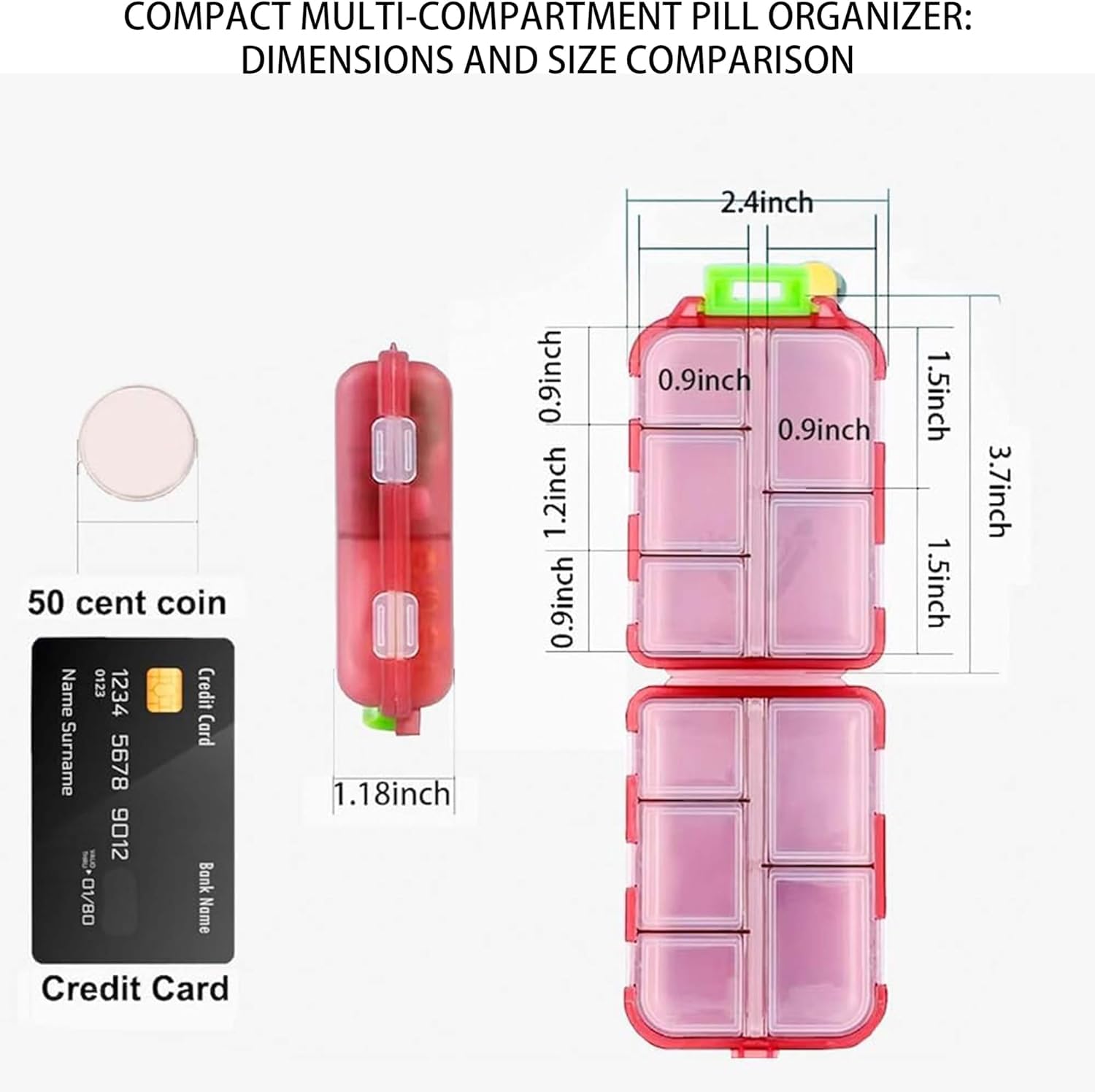 Pill Organizer with Medicine Labels Travel Daily Pill Container Mini Medication Organizer Storage Pill Organizer Travel Essentials Pill Case 7 Day (Pink & 161 Lables) iouwei buy supplements Au