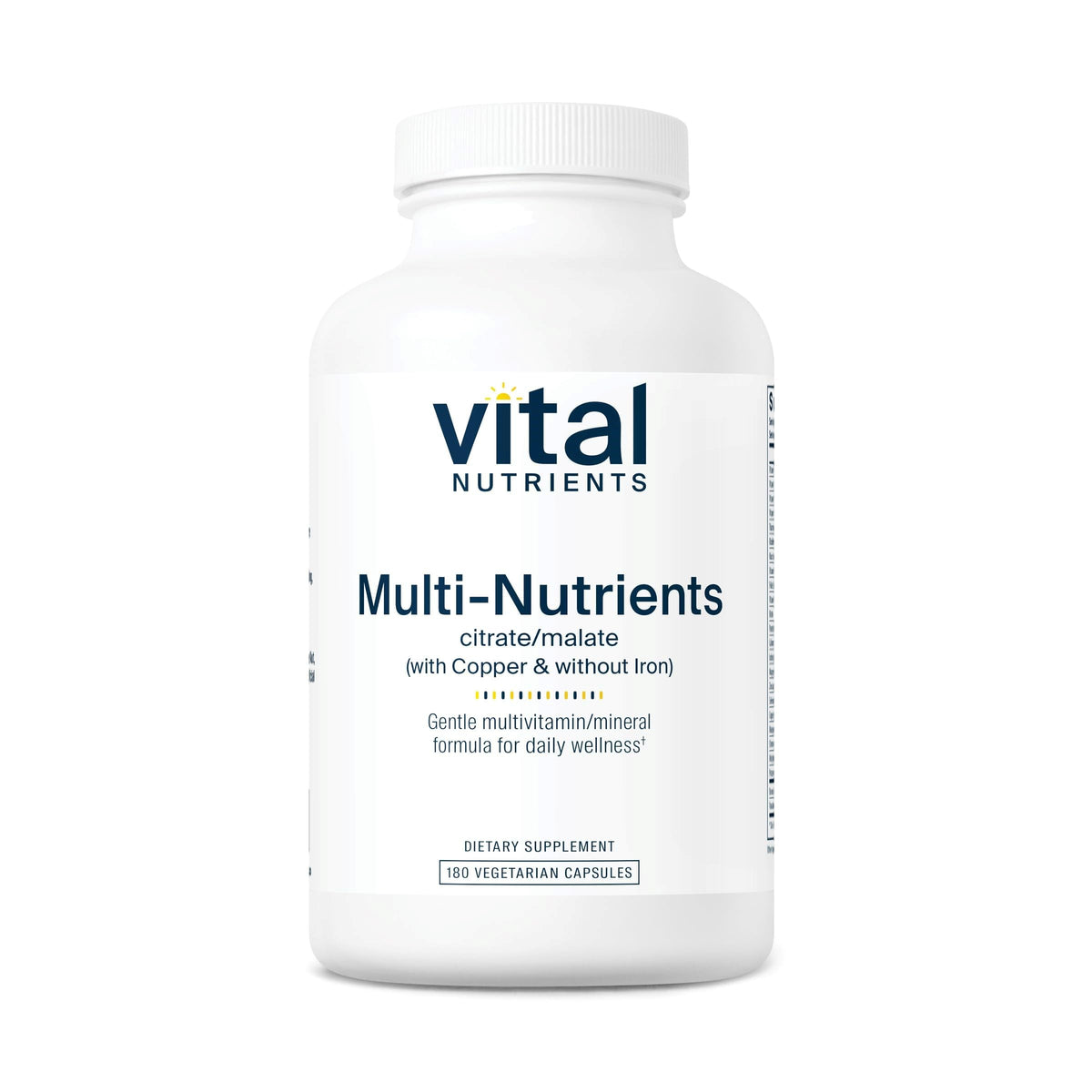 Vital Nutrients - Multi-Nutrients 2 - Citrate/Malate Formula (with Copper and Without Iron) - Multi-Vitamin/Mineral, Potent Antioxidants, Gentle Bioavailable Form - 180 Vegetarian Capsules per Bottle Vital NutrientsBuy Supplements Australia
