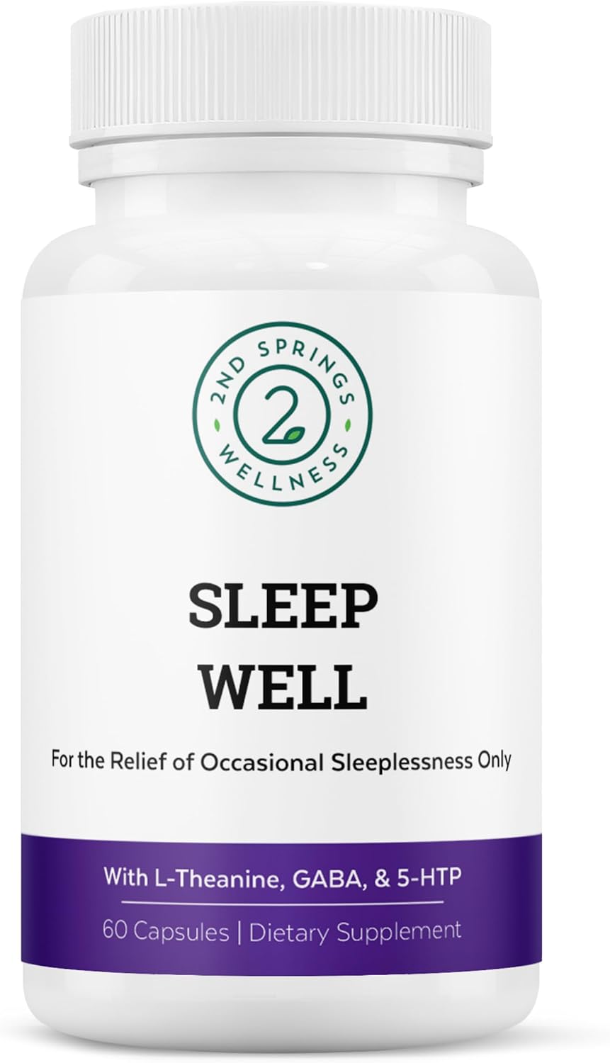 Sleep Well Calmness & Relaxing Support Formula, 60 Capsules | Magnesium, L-Theanine, GABA, Melatonin, Enhances Relaxation + Promotes Healthy Sleep Patterns