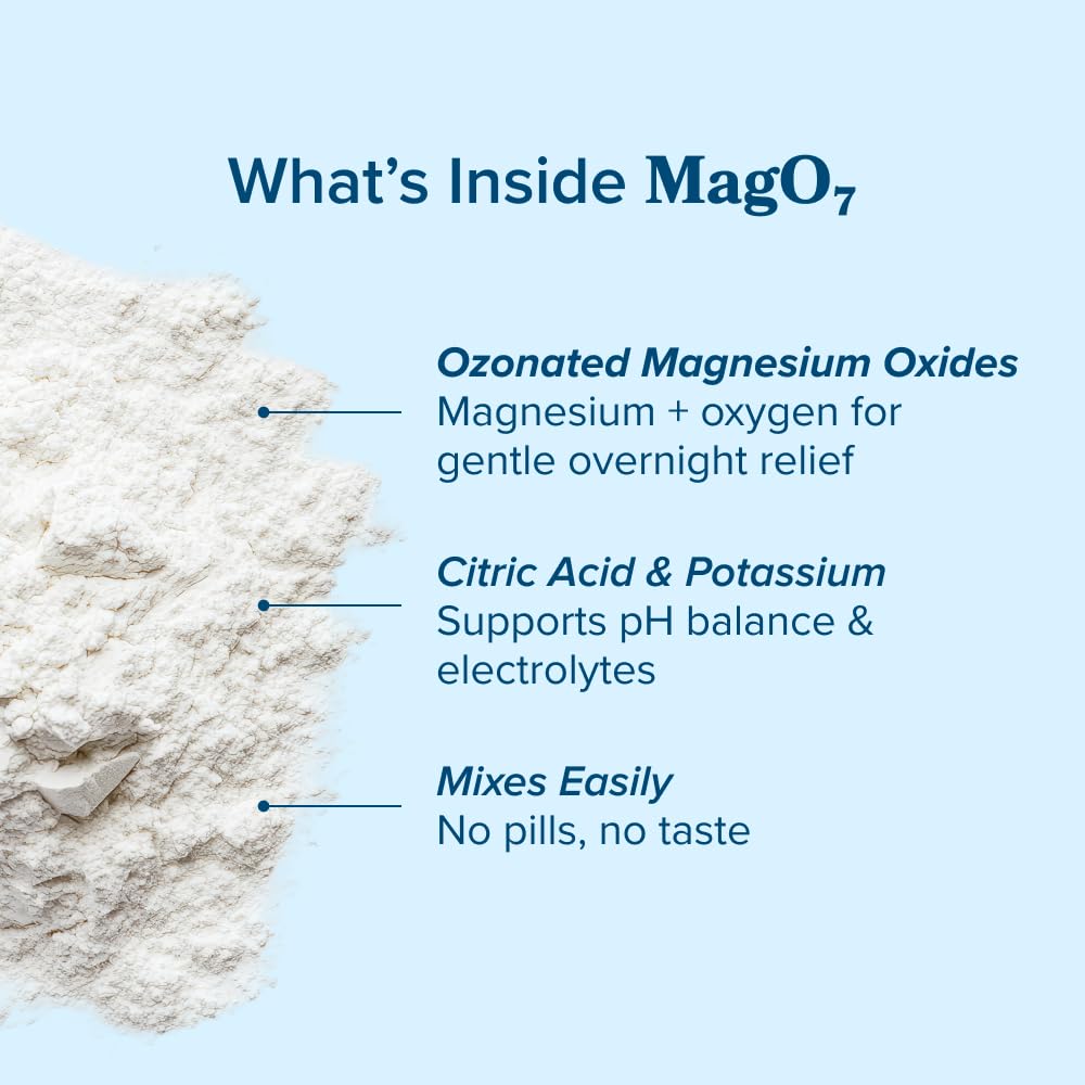 nbpure MagO7 - Natural Colon Cleanse & Detox Powder - Occasional Constipation Relief, Stool Softener, & Bloating Support for Men & Women - Ozonated Magnesium Oxide, 150 Gram nbpure buy supplements Au