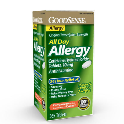 GoodSense 24 Hour Allergy Relief, Cetirizine Hydrochloride Tablets, 10 mg, Antihistamine GoodSense buy supplements Au