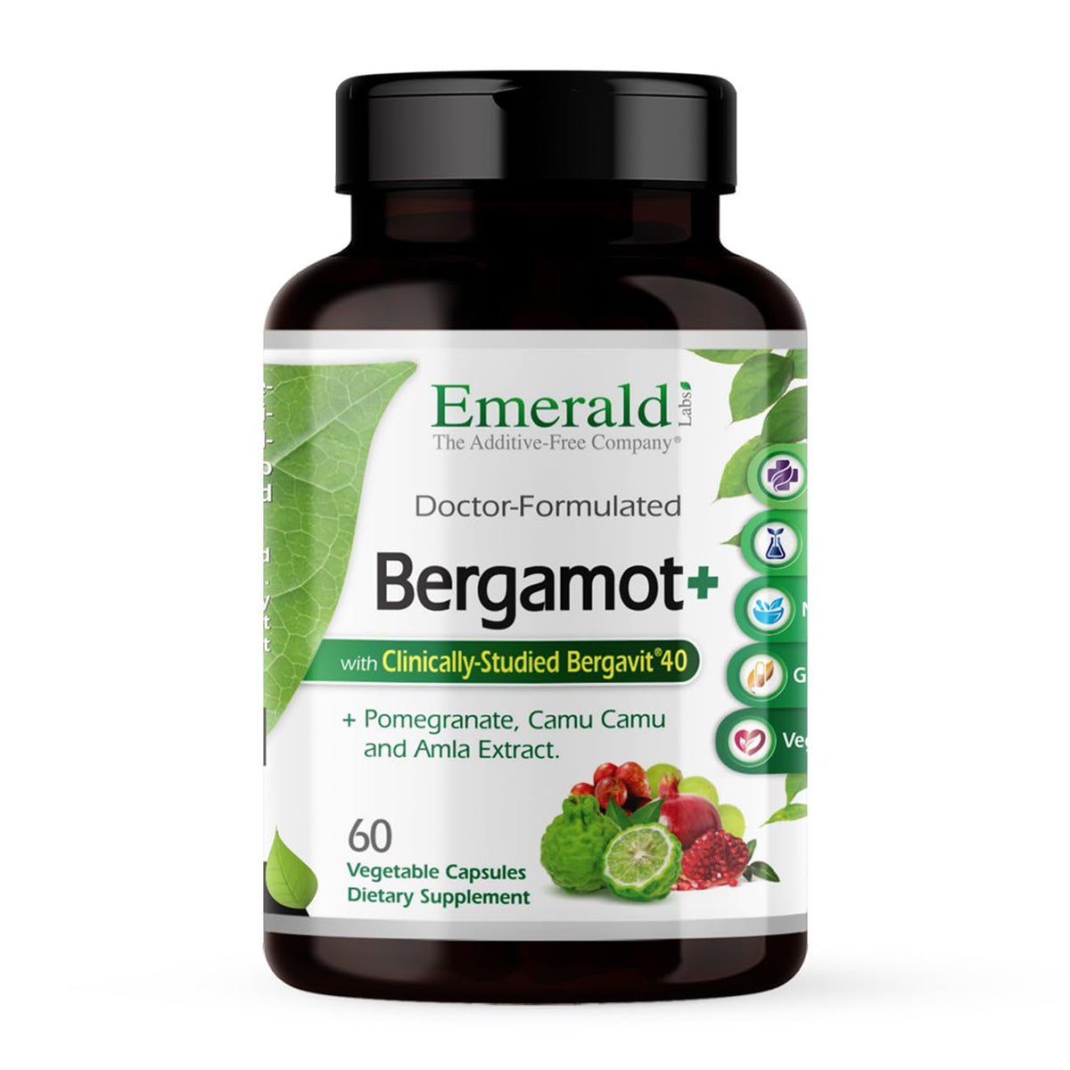 EMERALD LABS Bergamot+ - Supports Metabolism & Heart Health with Bergamot, Pomegranate, Amla & Camu Camu - Gluten-Free & Vegan - 60 Vegetable Capsules (30 Servings) EMERALD LABSBuy Supplements Australia