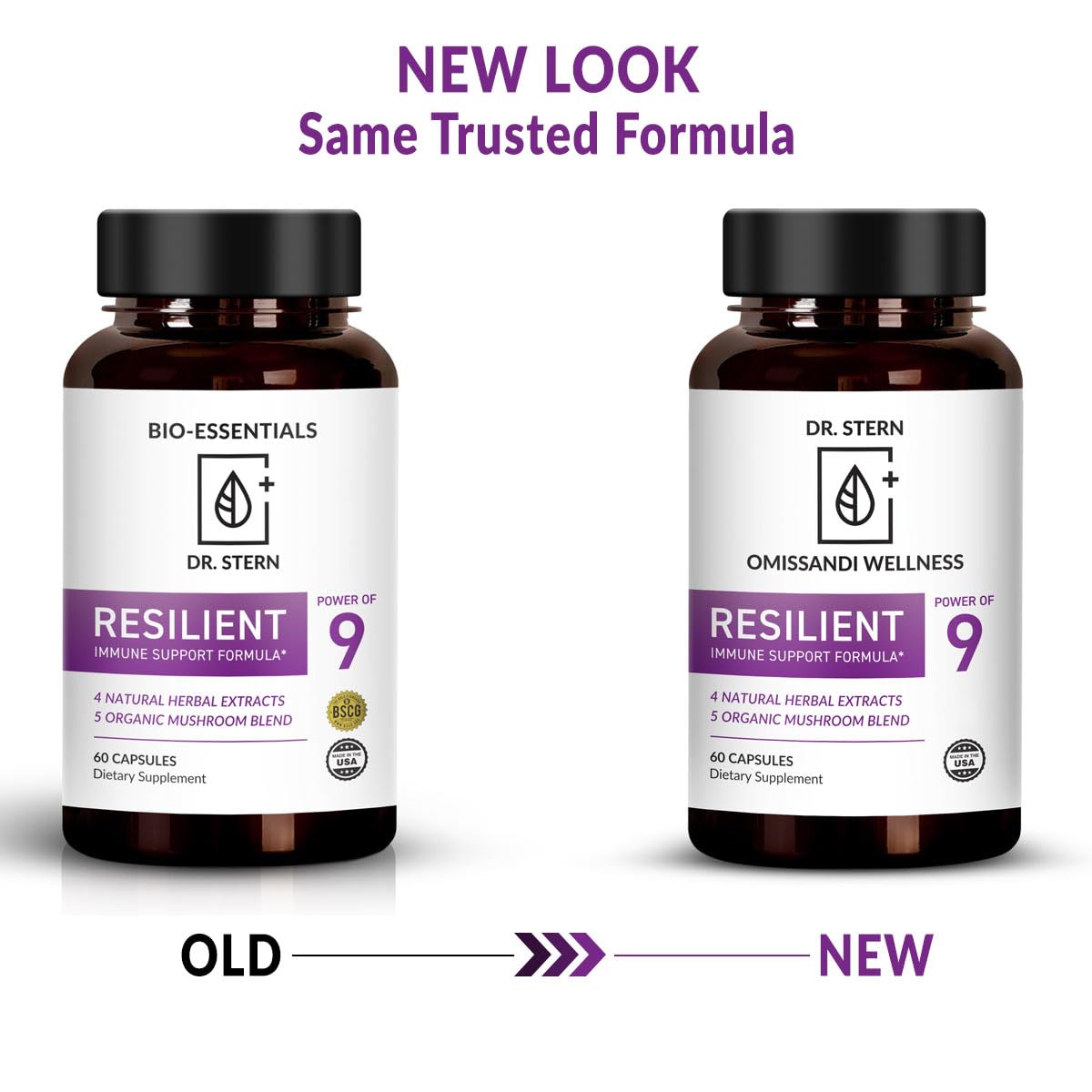 OMISSANDI-WELLNESS Resilient - Natural Immune System Support - Dr. Ian Stern Formulated - to boost your defenses - W/Organic Mushroom Blend, Echinacea, Astragalus & More - Vegan - Made in USA- 60 Caps Dr. Stern buy supplements Au