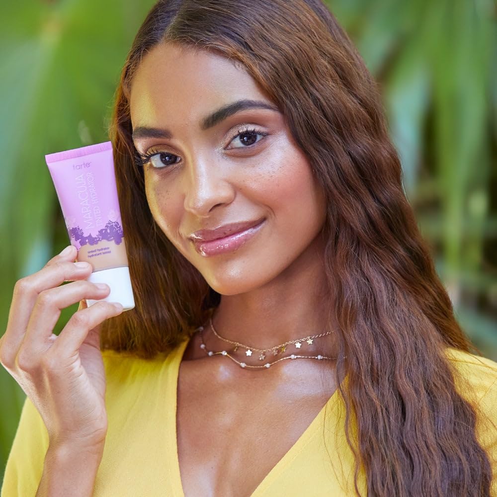 tarte maracuja tinted moisturizer – Lightweight Sheer Foundation with Buildable Longwear Coverage, Hyaluronic Acid for Hydrated Skin, Vegan & Cruelty-Free, full size, 36H medium-tan honey tarte buy supplements Au