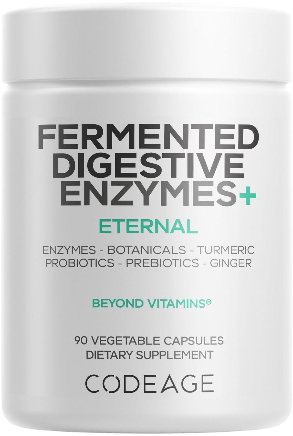 Codeage Fermented Digestive Enzymes Supplement 3-Month Supply - 14 Digestive Enzymes, Probiotics, Prebiotics, Fermented Botanicals
