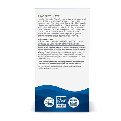 Nordic Naturals Zinc Glycinate - 60 Capsules - 20 mg Highly Absorbable Zinc Glycinate - Optimal Wellness - Non-GMO, Gluten Free, Vegan - 60 Servings Nordic NaturalsBuy Supplements Australia