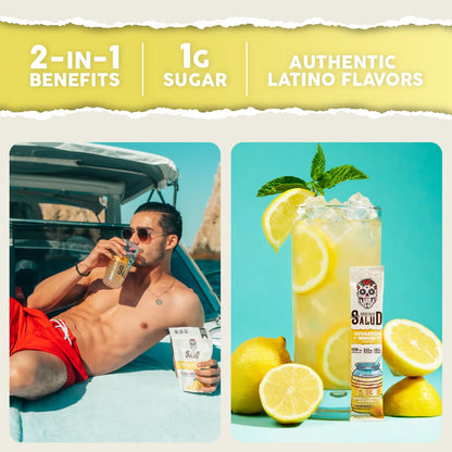 Salud 2-in-1 Hydration + Immunity Drink Mix, Cucumber Lime | Electrolytes Powder, Agua Fresca, Elderberry, Dairy & Soy Free, Non-GMO, Gluten Free, Vegan, 1g Sugar (15 Servings)