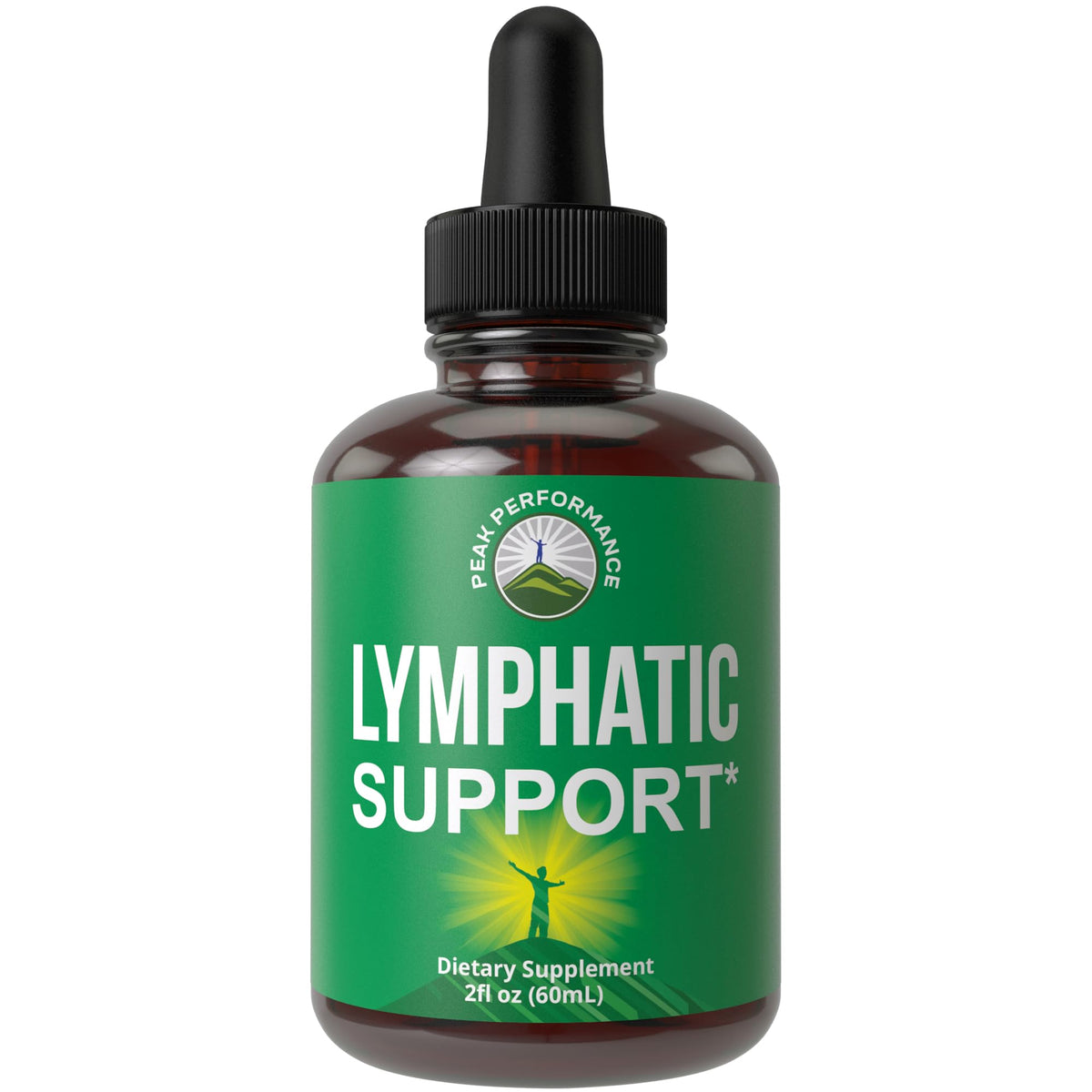 Peak Performance Lymphatic Drainage Drops. Sugar Free 7-in-1 Lymph Detox and Cleanse Support. Vegan Supplement with Echinacea, Red Clover Blossom, Burdock Root, Cleavers Herb, Licorice Root, and More