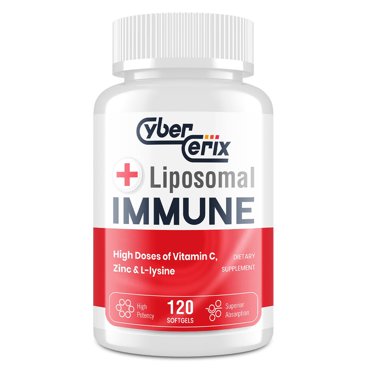 CyberCerix Advanced Liposomal Immune Supplement, Complex with L-Lysine 1,500mg, Vitamins, Minerals & Herbal Extracts, Comprehensive Daily Wellness Blend for Men & Women - 120 Capsules CyberCerixBuy Supplements Australia