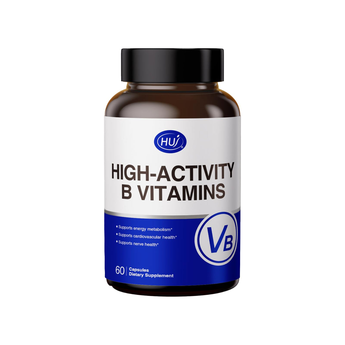 HUJ High-Activity B Vitamins - Supports Normal Energy Metabolism & Nerve System Health - Supplement with 8 B Vitamins, Inositol and D-Chiro Inositol - 60 Capsules. HUJBuy Supplements Australia
