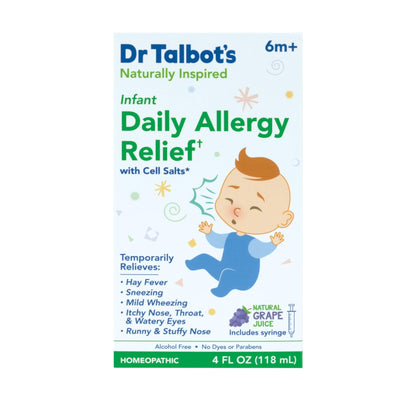 Dr. Talbot's Infant Daily Allergy Relief Liquid Medicine, Naturally Inspired for Babies, Includes Syringe, Grape Juice Flavor, Purple, 4 Fl Oz