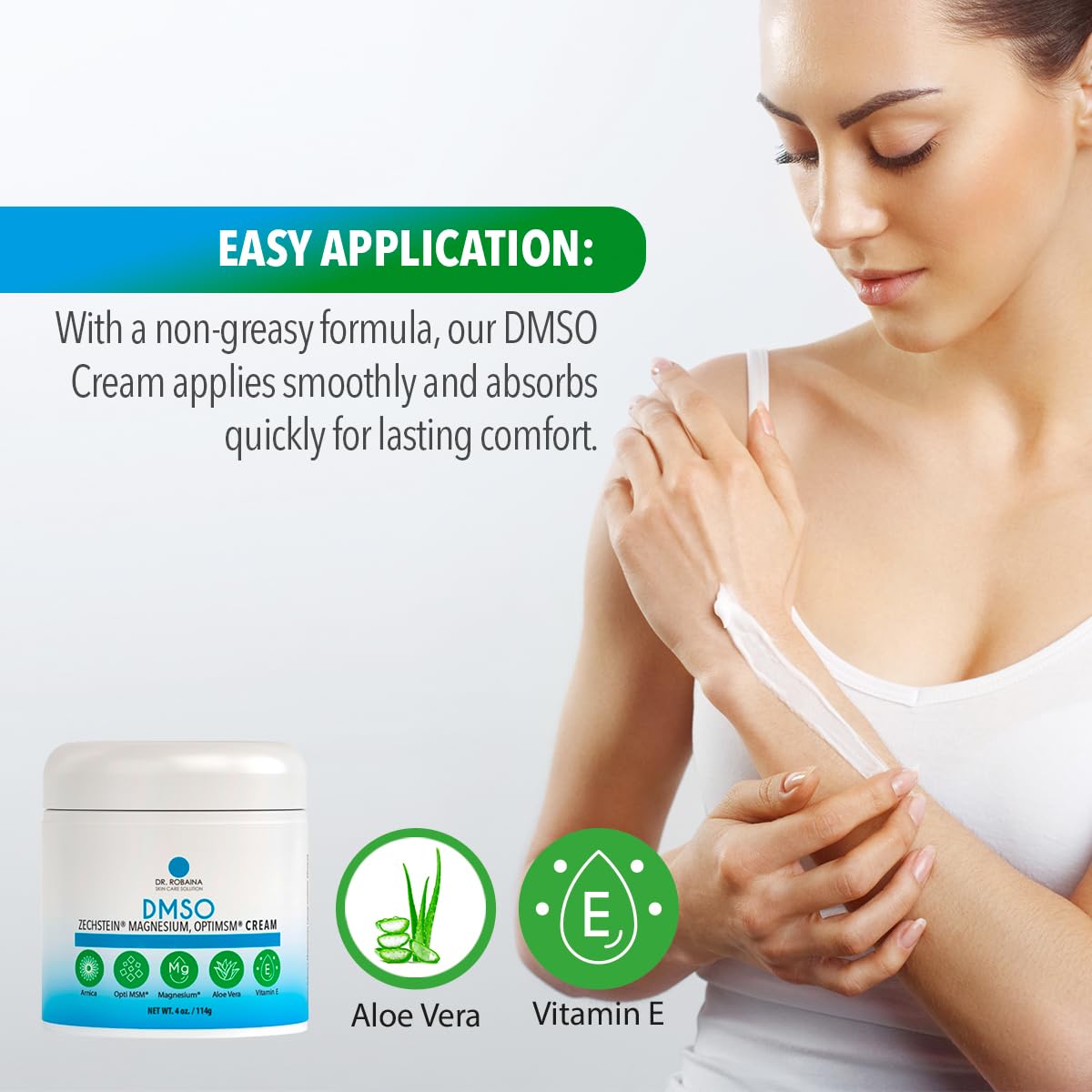 Dr. Robaina DMSO Cream - 99.9% Pure DMSO Pharmaceutical Grade | Formula with Zechstein Magnesium