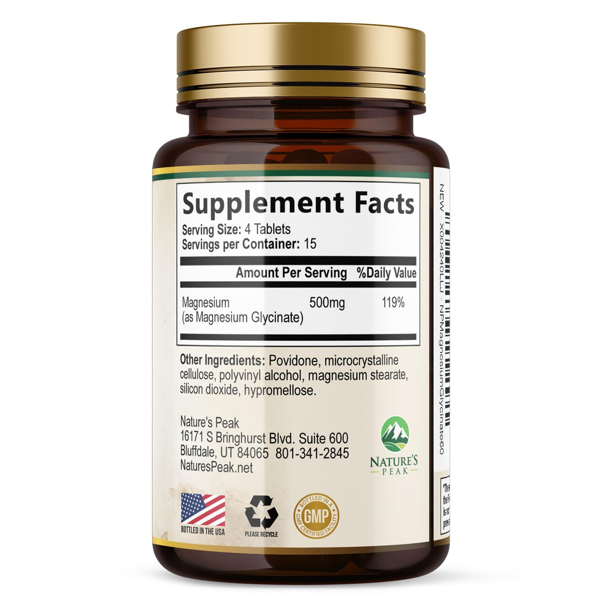 Magnesium Glycinate 500mg Per Serving - High Absorption Chelated Magnesium Supplement for Muscle, Bone and Heart Health Support - Easy Digestion & Gentle on Your Stomach - USA Bottled - 60 Tablets Nature's PeakBuy Supplements Australia