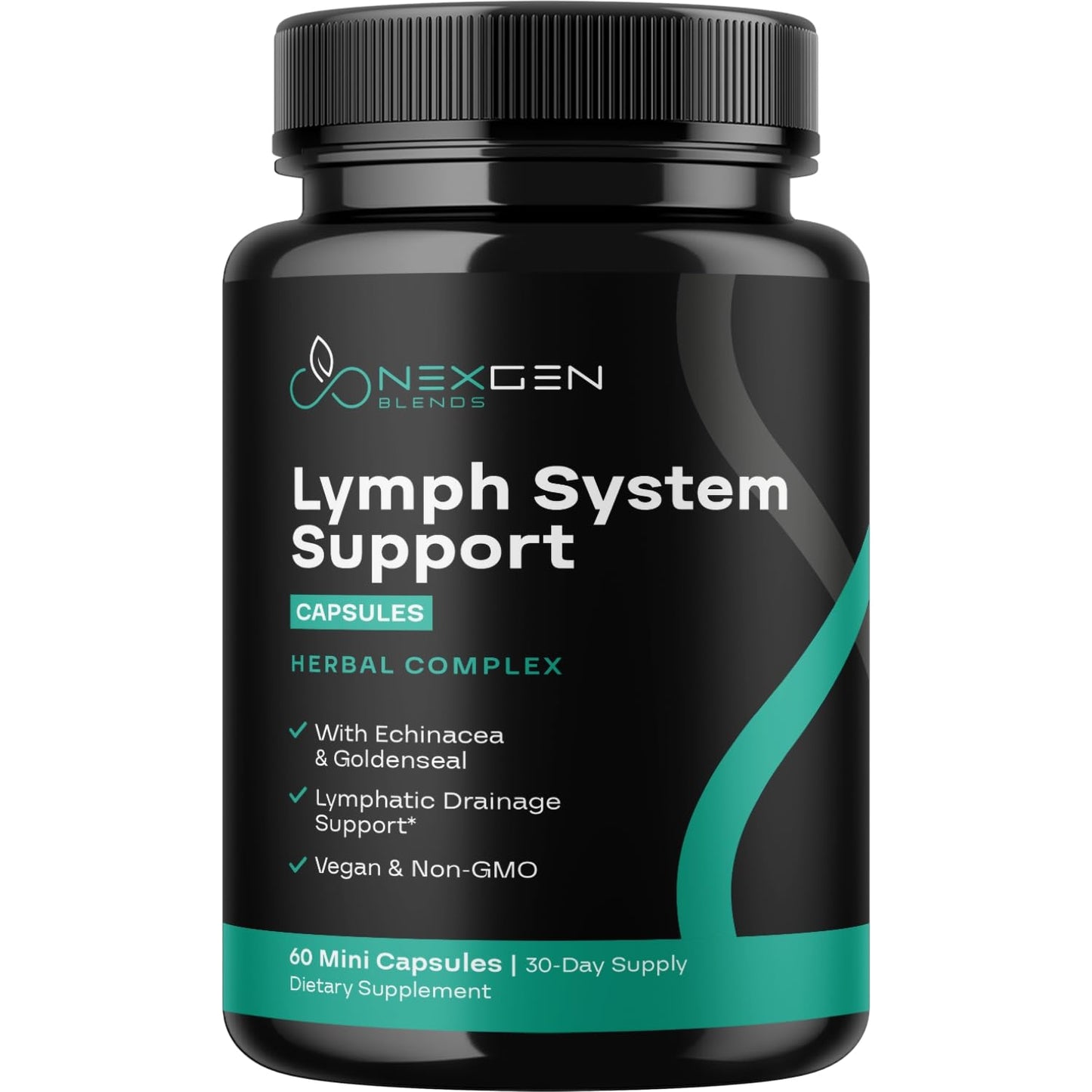 Herbal Lymph System Support Supplement - Lymphatic Support Complex with Echinacea Goldenseal Astragalus & Hydroxytyrosol for Lymphatic Drainage & Immune Support - Vegan Non-GMO Gluten Free (1 Month) NEXGEN BLENDS buy supplements Au