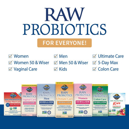 Garden of Life Raw Probiotics for Women and Men with Digestive Enzymes, 100 Billion CFU, Clinically Studied Strains, Shelf Stable, 30 Capsules Garden of Life buy supplements Au