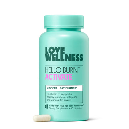 Love Wellness Hello Burn Activate | Support Visceral Fat Burn with HT BPL1 Postbiotic | Supports Healthy Waist Circumference, Longevity and Metabolic Wellness | 30 Count Love Wellness buy supplements Au