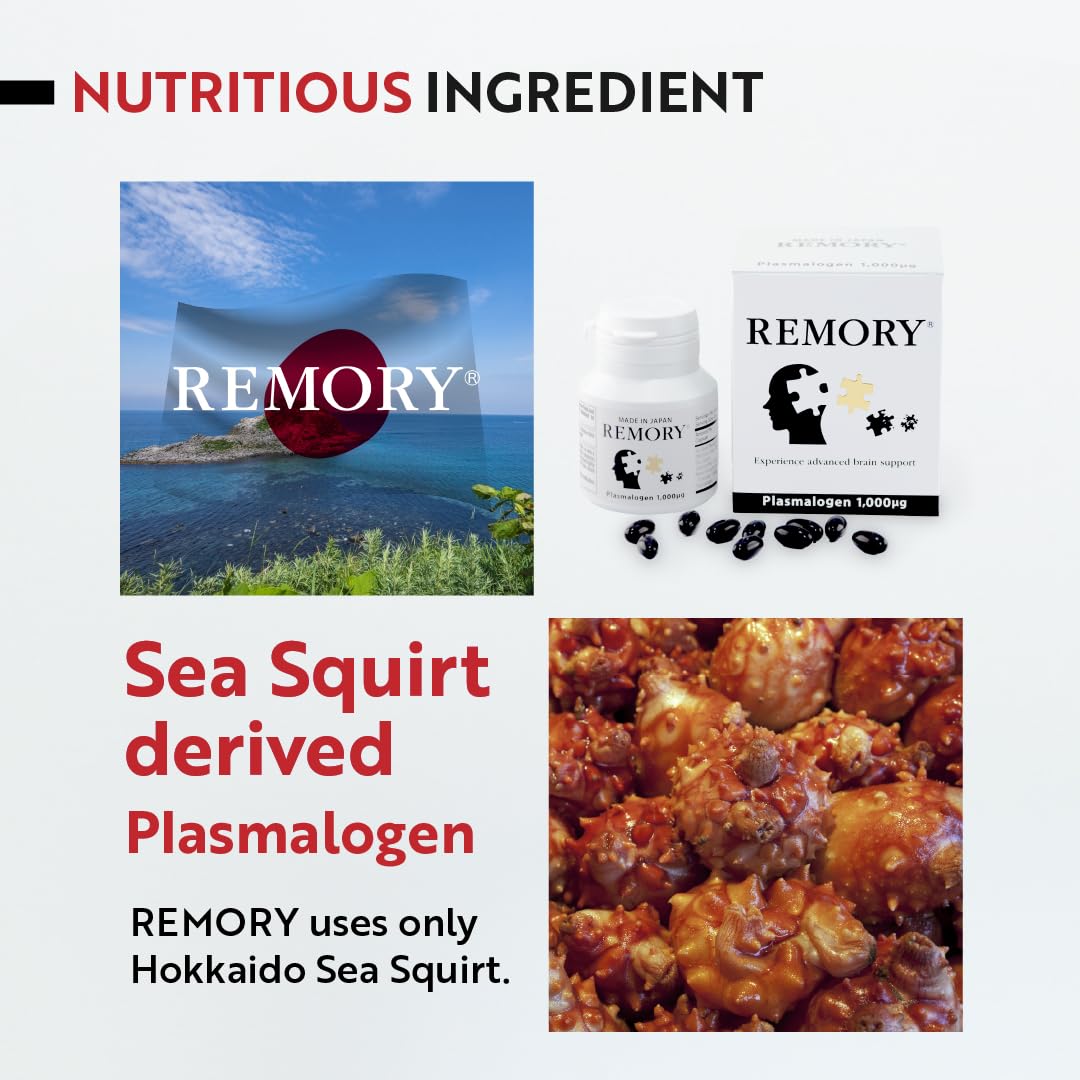 REMORY Plasmalogen Sea Squirt Supplement - Brain Health Supplement - 30 Days Supply REMORY buy supplements Au