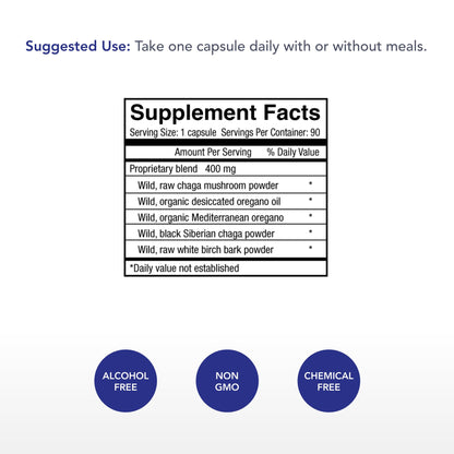 Physician's Strength ChagaStrength - 90 Capsules - Wild, Raw Chaga Complex - Immune & Physical Support - Non-GMO - 90 Servings Physician's Strength buy supplements Au