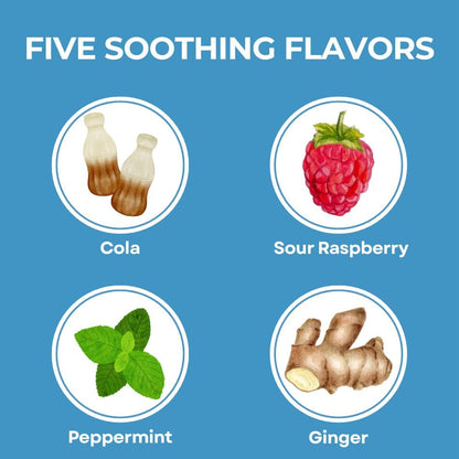 Three Lollies Queasy Drops- Supports Motion Sickness Relief. Also Pregnancy & Morning Sickness Relief. Stomach Settle Drops Assorted 48 Count