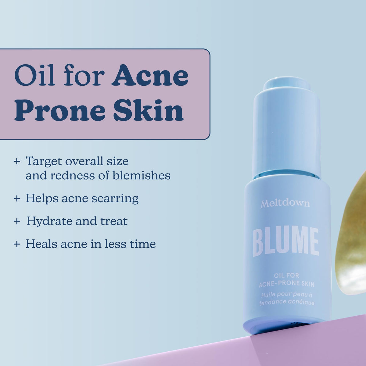 Blume Meltdown - Blue Tansy Face Oil - Acne Treatment + Pore Minimizer - Skin-Smoothing Face Serum with Black Cumin Seed & Rosehip Oil - Helps Calm Redness and Improve Texture (1 Fl oz) Blume buy supplements Au