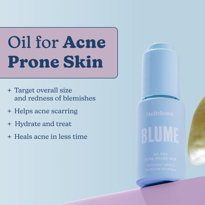 Blume Meltdown - Blue Tansy Face Oil - Acne Treatment + Pore Minimizer - Skin-Smoothing Face Serum with Black Cumin Seed & Rosehip Oil - Helps Calm Redness and Improve Texture (1 Fl oz) Blume buy supplements Au