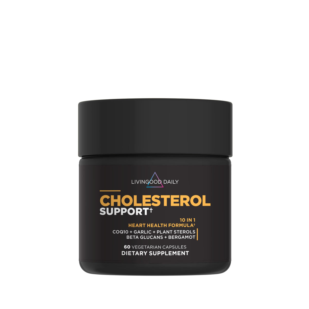 Livingood Daily Cholesterol Support Supplement with Garlic, CoQ10, Vitamin E, Bergamot, Plant Sterols for Body and Heart Health Support, Supports LDL and Triglycerides, Gluten Free, Vegan, 60 Capsules Livingood DailyBuy Supplements Australia
