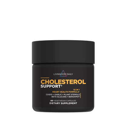 Livingood Daily Cholesterol Support Supplement with Garlic, CoQ10, Vitamin E, Bergamot, Plant Sterols for Body and Heart Health Support, Supports LDL and Triglycerides, Gluten Free, Vegan, 60 Capsules Livingood Daily buy supplements Au