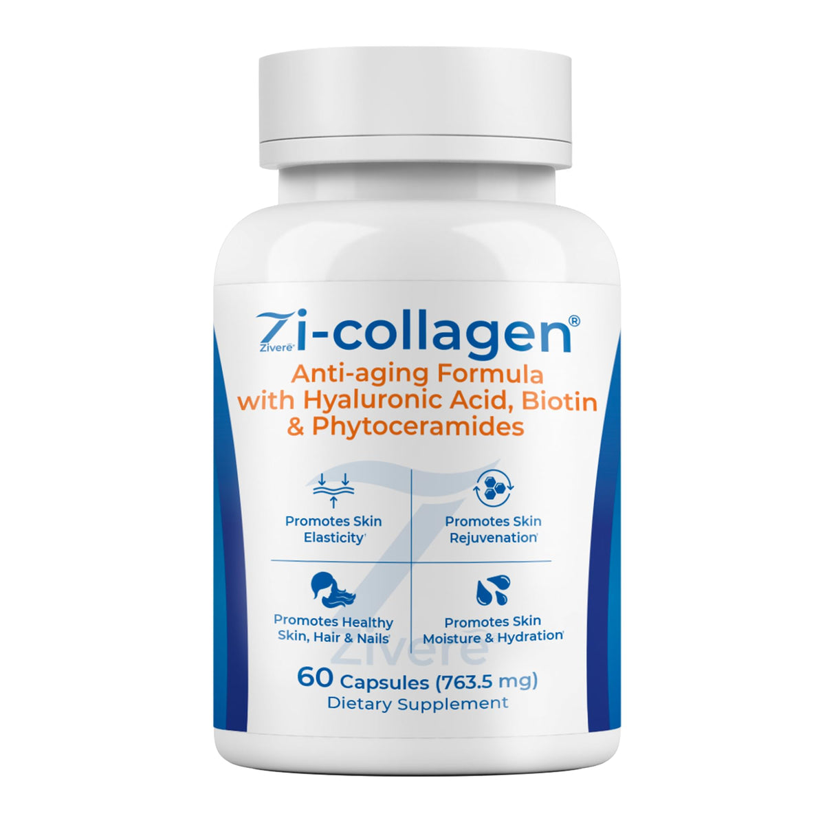 Zi-Collagen Marine Collagen Capsules for Skin, Hair & Nails Support – with Phytoceramides, Hyaluronic Acid, Biotin