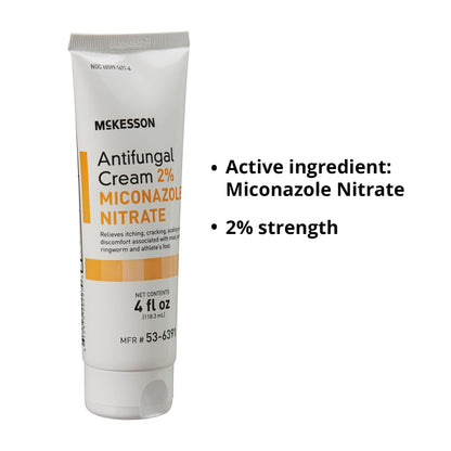 McKesson Antifungal Cream, 2% Miconazole Nitrate - Relieves Itching, Burning, Cracking from Jock Itch, Ringworm and Athlete Foot - 4 oz., 1 Count McKesson buy supplements Au