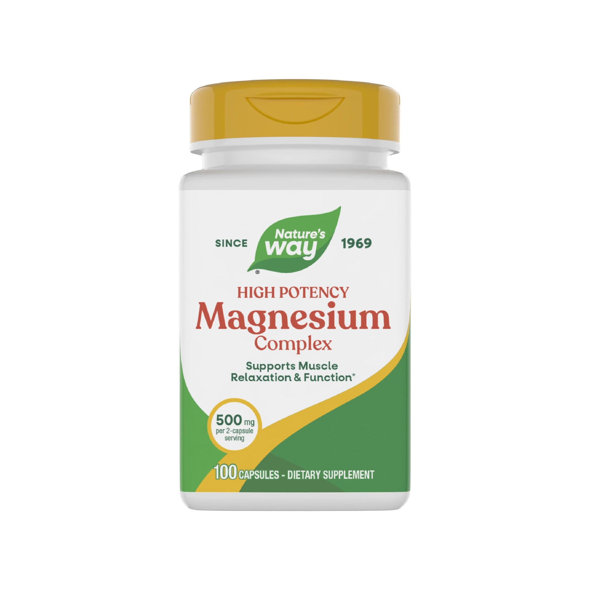 Nature's Way High Potency Magnesium Complex supplement bottle on a white background