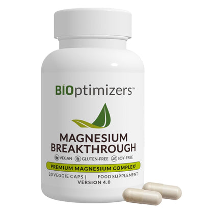 BIOptimizers Magnesium Breakthrough Supplement with 500mg - 7 Forms of Magnesium: Glycinate, Malate, Citrate, and More - Natural Support for Sleep and Cognitive Function -30 Capsules- Calming Vitamins BIOptimizersBuy Supplements Australia