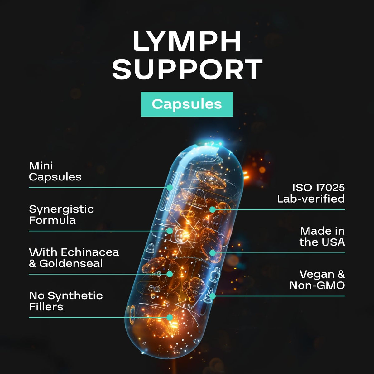 Herbal Lymph System Support Supplement - Lymphatic Support Complex with Echinacea Goldenseal Astragalus & Hydroxytyrosol for Lymphatic Drainage & Immune Support - Vegan Non-GMO Gluten Free (1 Month) NEXGEN BLENDS buy supplements Au