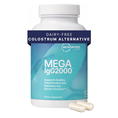 Microbiome Labs Mega IgG2000 Capsules - Dairy Free Bovine Colostrum Supplement Alternative - Immunoglobulin Supplement from Bovine Serum to Support Digestive Health (120 Capsules) Microbiome Labs buy supplements Au