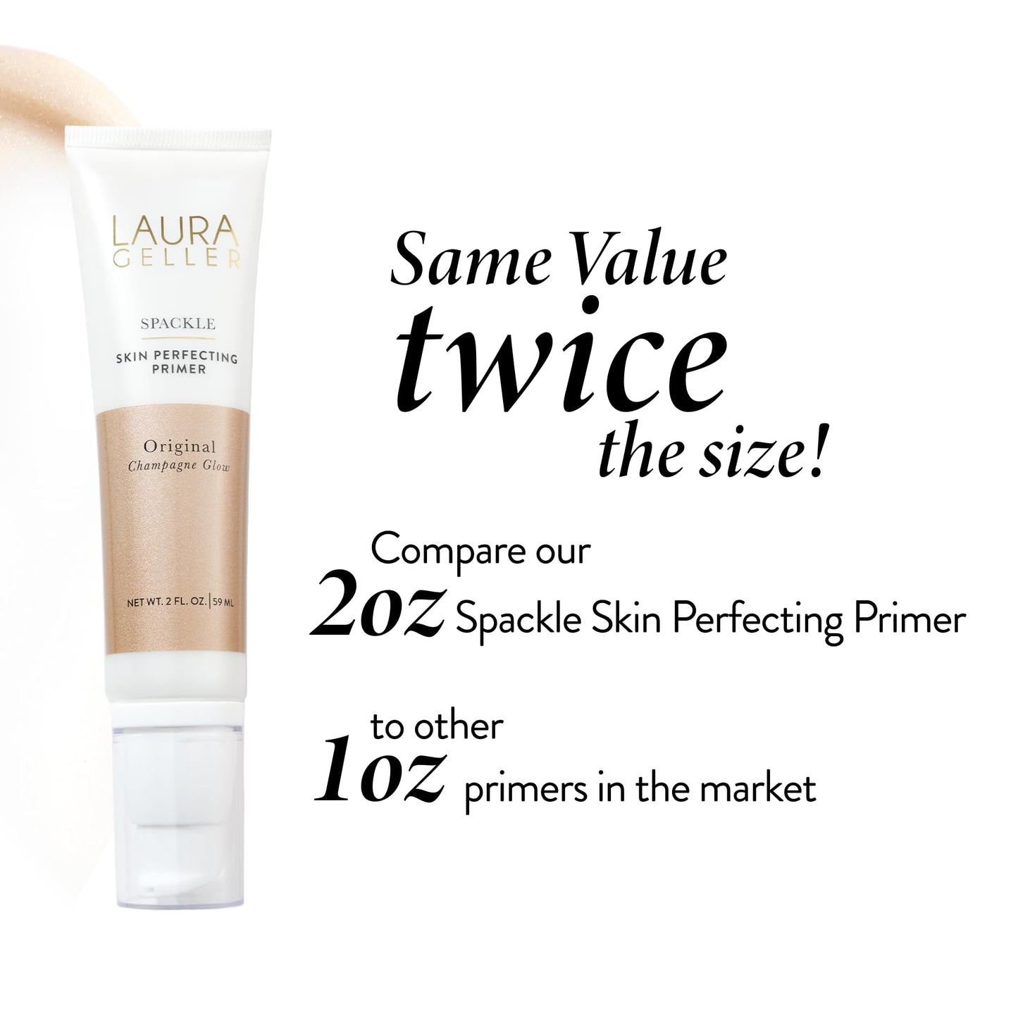LAURA GELLER NEW YORK Spackle Primer - Champagne Glow - Super-Size 2 Fl Oz - Hyaluronic Acid Makeup Primer for Mature Skin LAURA GELLER NEW YORK buy supplements Au