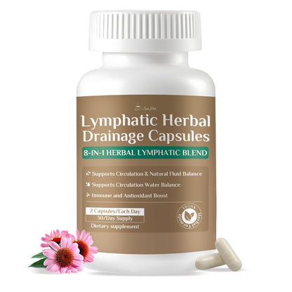 SpenHerb Lymphatic Drainage Capsules Supplements, 8-in-1 Herbal Lymphatic Blend Support Circulation and Natural Fluid Balance, Non-GMO Pure,60 Capsules/1 Pack SpenHerb buy supplements Au