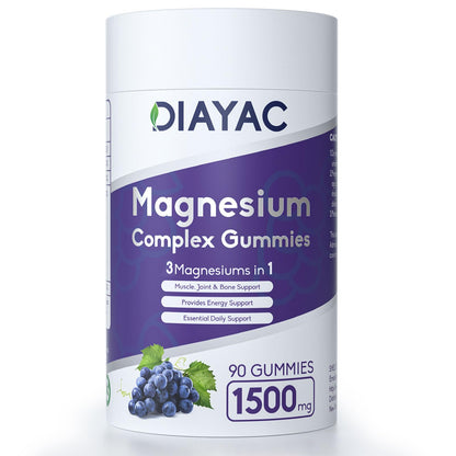 Magnesium Complex Gummies, Individually Packaged Magnesium Supplement, Magnesium Chelate, Bisglycinate, Malate, Citrate, Taurate Chewable for Women & Men,Sleep&Muscle&Nerve Health, Vegan 90 Counts DIAYAC buy supplements Au