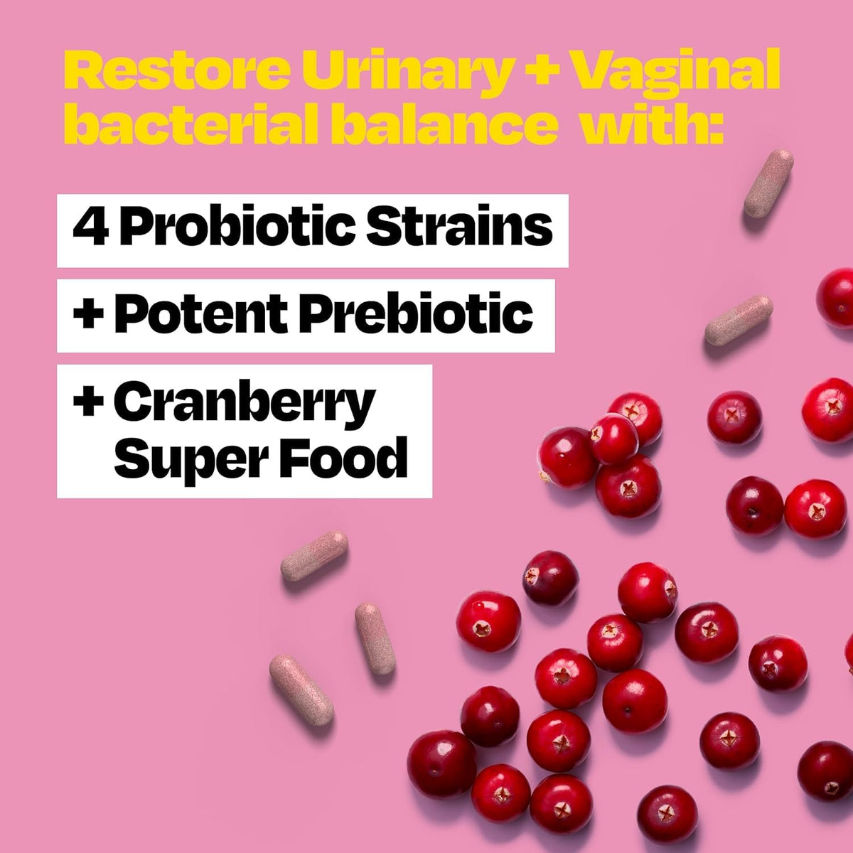 Cystex 3-in-1 Urinary Tract Probiotic for Women - Fast-Acting UTI & Yeast Infection Support with Prebiotics, Probiotics, & Cranberry - Supports Vaginal pH & Flora Balance - 30 Capsules CystexBuy Supplements Australia