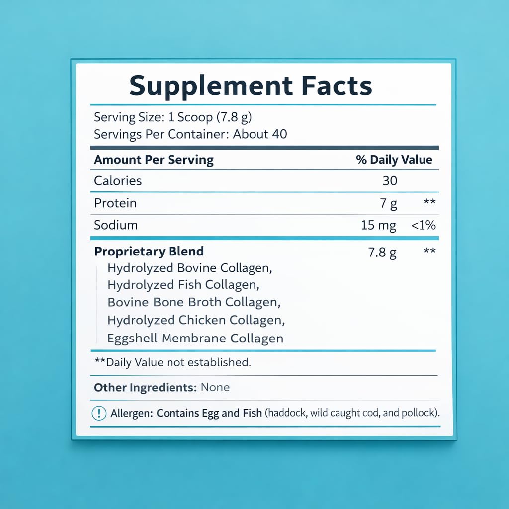 WellPath Multi Collagen Peptides Powder for Women | Renew Multi Collagen Protein for Hair, Nails, Skin | Hydrolyzed Bovine, Marine, & Chicken Sources | Types I, II, III, V, X | 11 oz | 40 Servings WellPath buy supplements Au