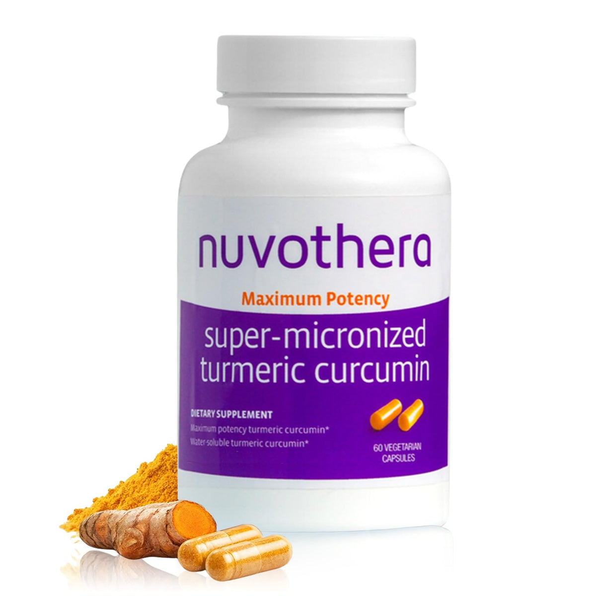 Nuvothera Super-Micronized Turmeric Curcumin Capsules Rapid Absorption, Whole Root, Non-GMO, Skin, Gut Health & Antioxidants (1 Month Pack (60 Capsules)) Nuvothera buy supplements Au