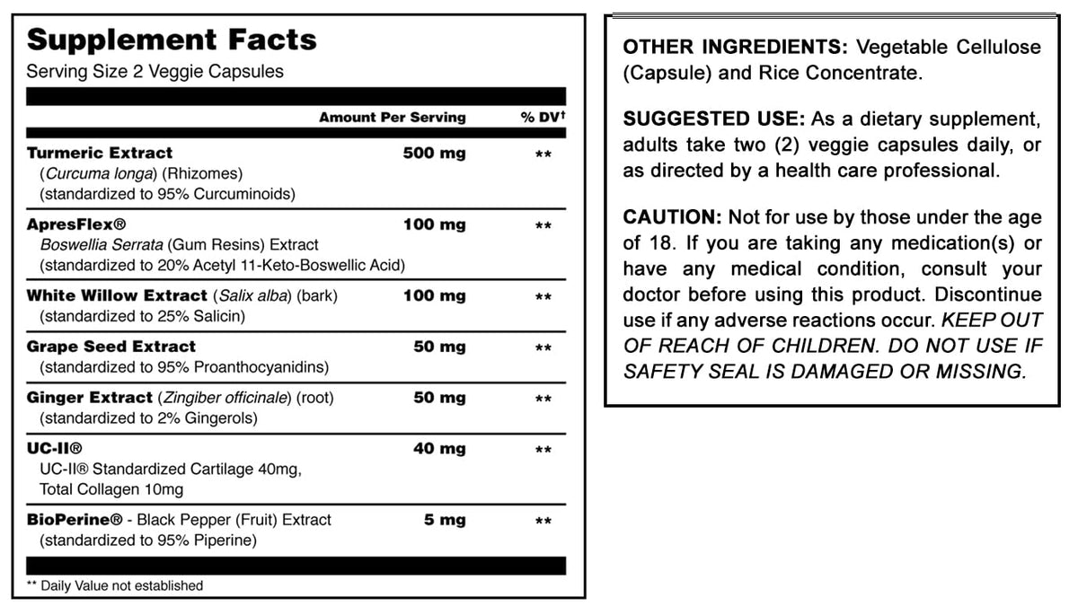 Amazing Muscle Flex Advanced Formula Supplement | Contains: Turmeric Extract, BioPerine, White Willow & More | Vegetarian Capsules | Non-GMO | Gluten-Free | Made in USA (1 Pack | 60 Count) Amazing MuscleBuy Supplements Australia