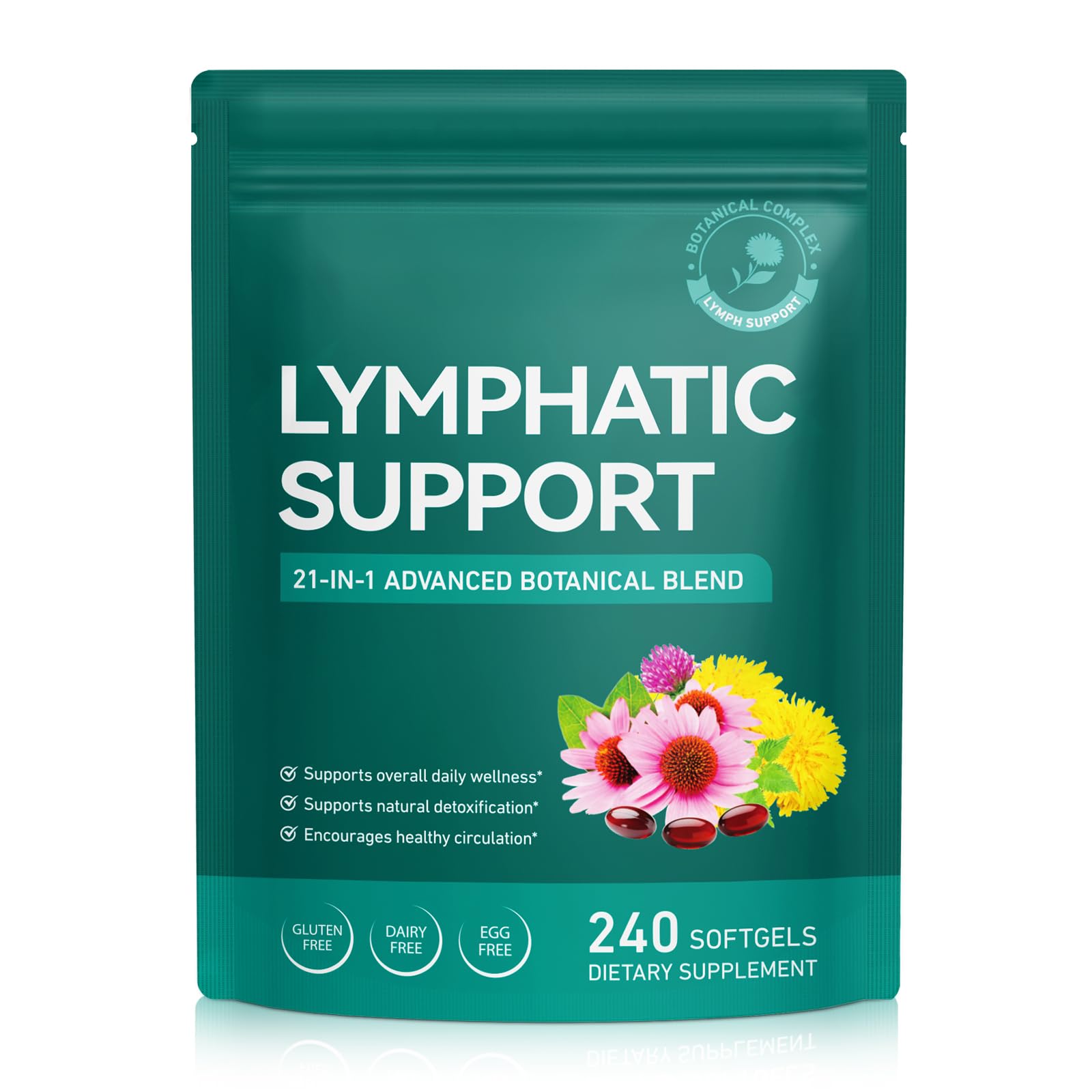 Vawcrn Lymphatic Drainage Supplement, 21-in-1 Advanced Botanical Complex, with Burdock Root, Dandelion, Supports Promotes Healthy Circulation & Circulation, 240 Softgels Vawcrn buy supplements Au