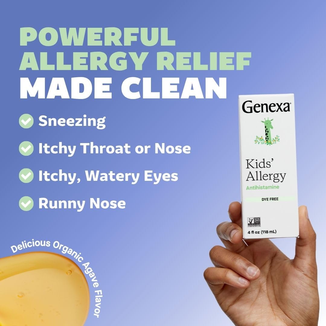 Genexa Kids Allergy Bundle | Powerful OTC Medicine + Gentle Homeopathic Remedy | Antihistamine, Relieves Runny Nose, Sneezing & Itchy Eyes | Organic Acai & Agave Flavors | Ages 6+ Genexa buy supplements Au