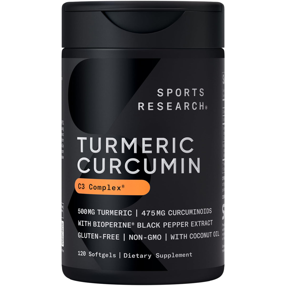 Sports Research® Turmeric Curcumin C3 Complex® w/BioPerine Black Pepper Extract & Organic Coconut Oil - Standardized 95% Curcuminoids · Non-GMO · Gluten Free - 120 Count Softgels Sports Research buy supplements Au