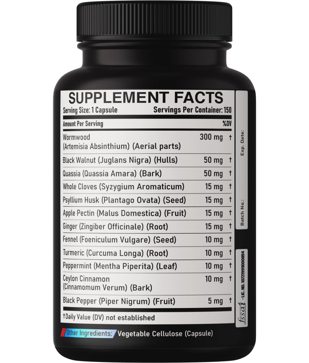 DEDICAD Premium Wormwood Extract Capsules - 5 Month Supply for Immune - 12 Herbs Blended with Black Walnut Leaves, Ginger, Turmeric & More - 150 Counts DEDICAD buy supplements Au