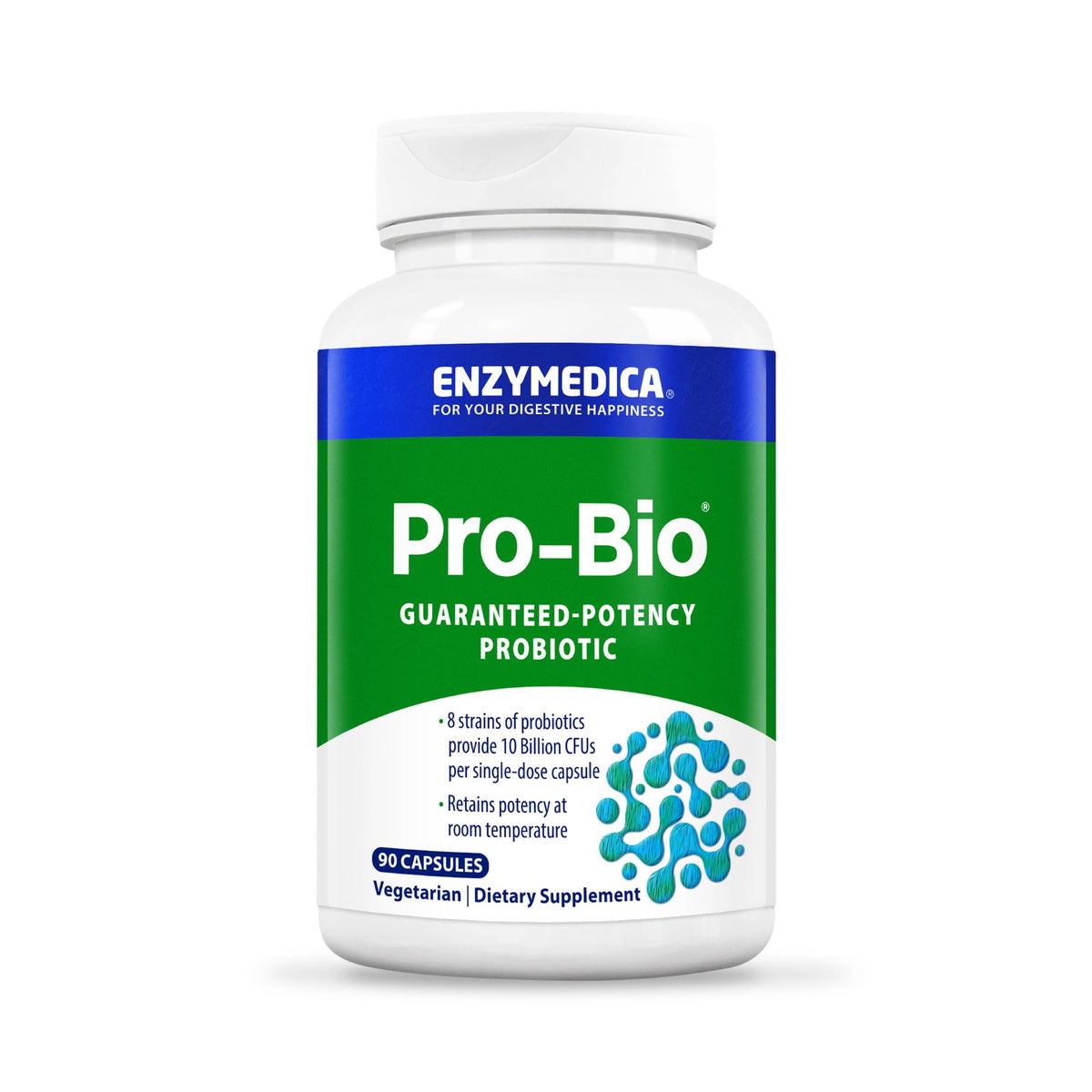 Enzymedica Pro-Bio Probiotic Supplement for Digestive & Gut Health - Daily Probiotic Capsules for Women & Men, 10 Billion CFU, Helps Reduce Gas & Bloating, Stomach Acid Resistant - 120 Caps