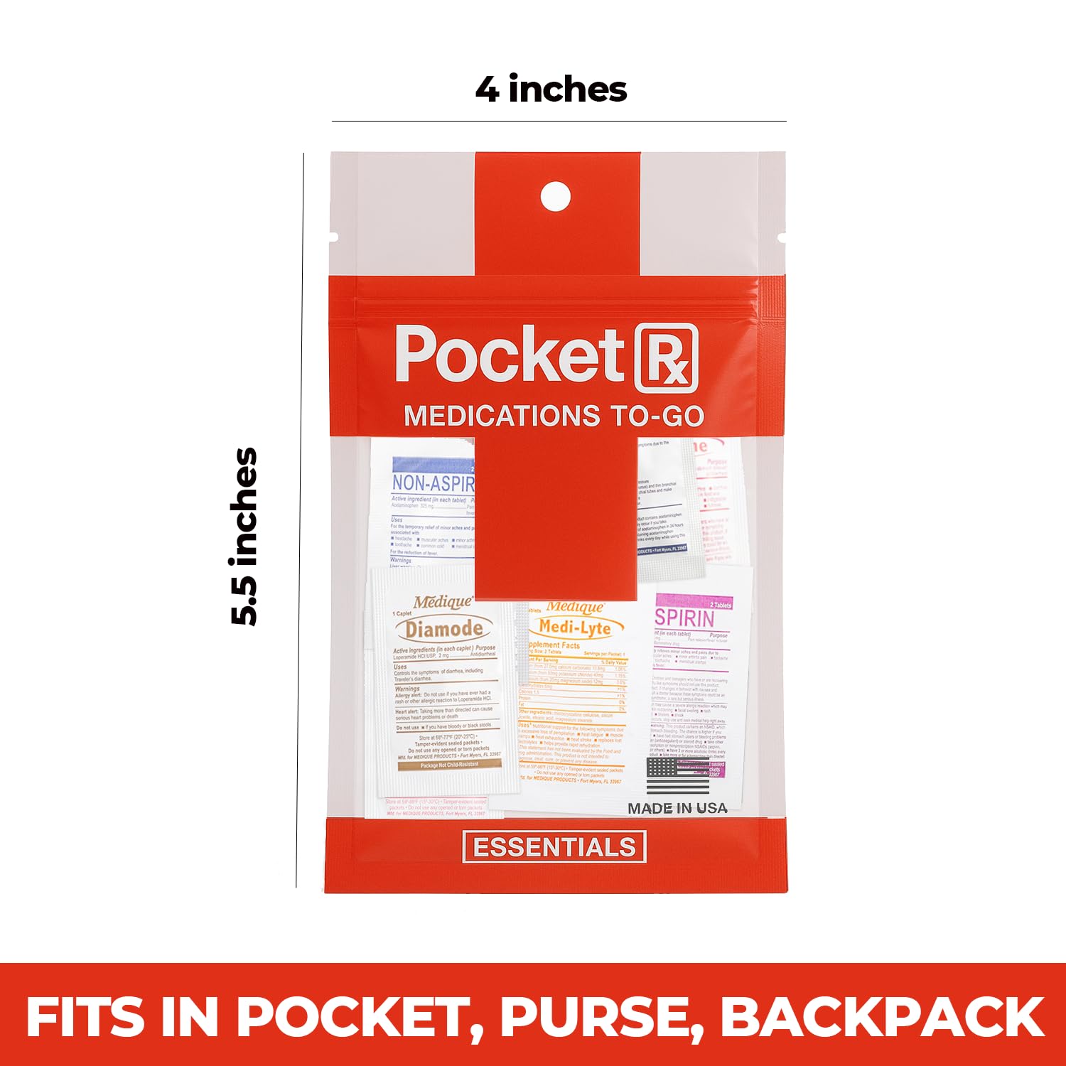 Pocket RX Mini Travel Medicine Kit – TSA-Approved First Aid Pouch with 10 Essential OTC Medications for Headache, Pain, Allergy, Upset Stomach & More – Compact, USA Made (17 Tablets) Real Vitamins buy supplements Au