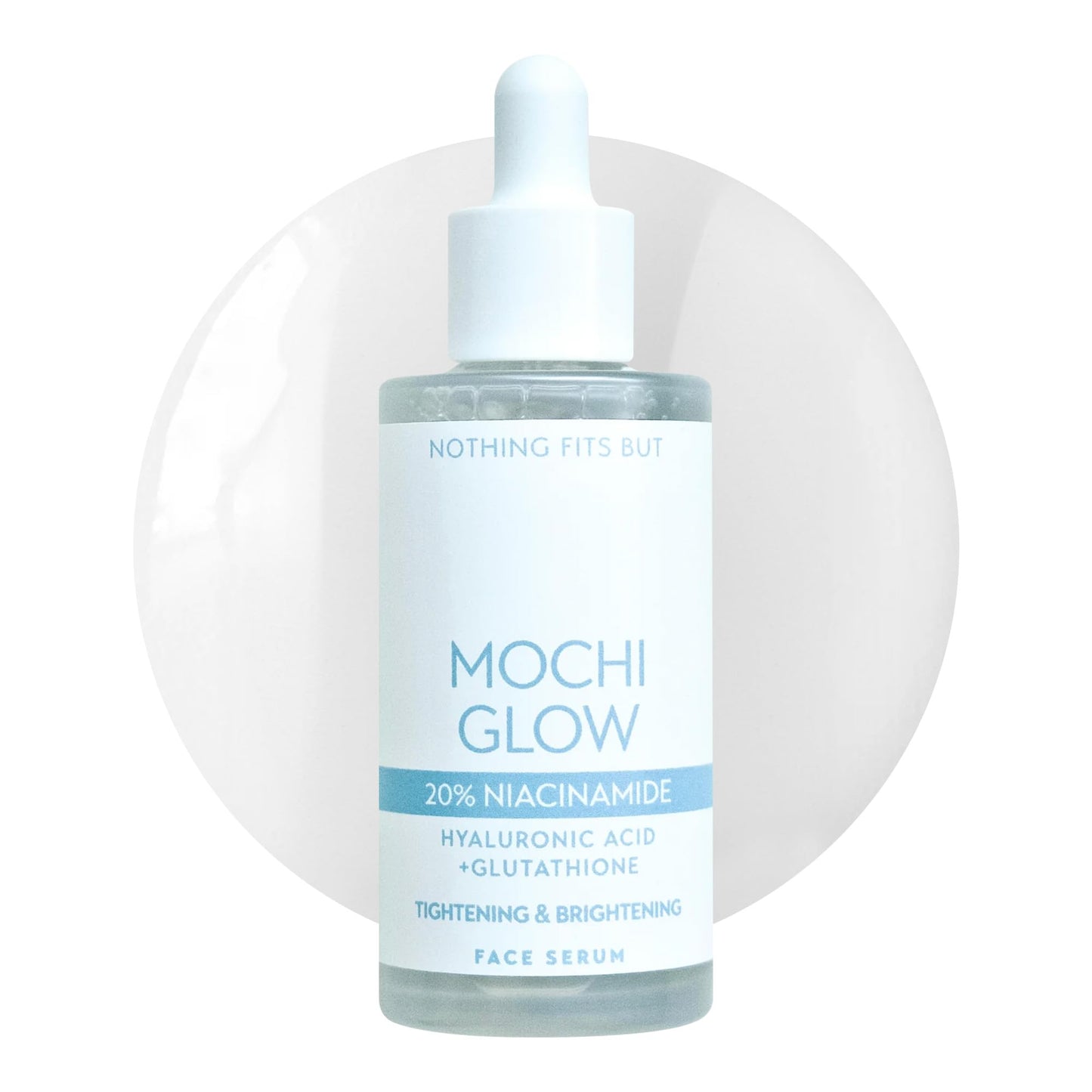 Mochi Glow 20% Niacinamide Serum for Face, High Potency Pore Tightening Skin Serum with Hyaluronic Acid & Glutathione, Anti-Aging Serum for Dark Spots & Fine Lines, Korean Skincare, 50ml/1.7fl.oz.