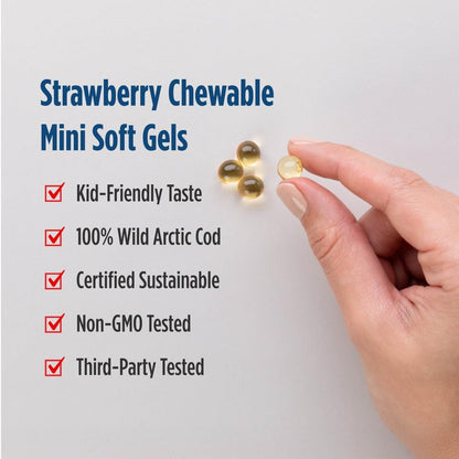 Nordic Naturals Children’s DHA, Strawberry - 90 Mini Chewable Soft Gels for Kids - 250 mg Omega-3 with EPA & DHA - Brain Development & Function - Non-GMO - 22 Servings (Pack of 2) Nordic NaturalsBuy Supplements Australia