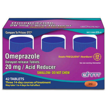Ohm Omeprazole Delayed-Release Tablets, 20mg Acid Reducer, Treats Frequent Heartburn (12 Weeks of Supply, 84, Count) Ohm buy supplements Au