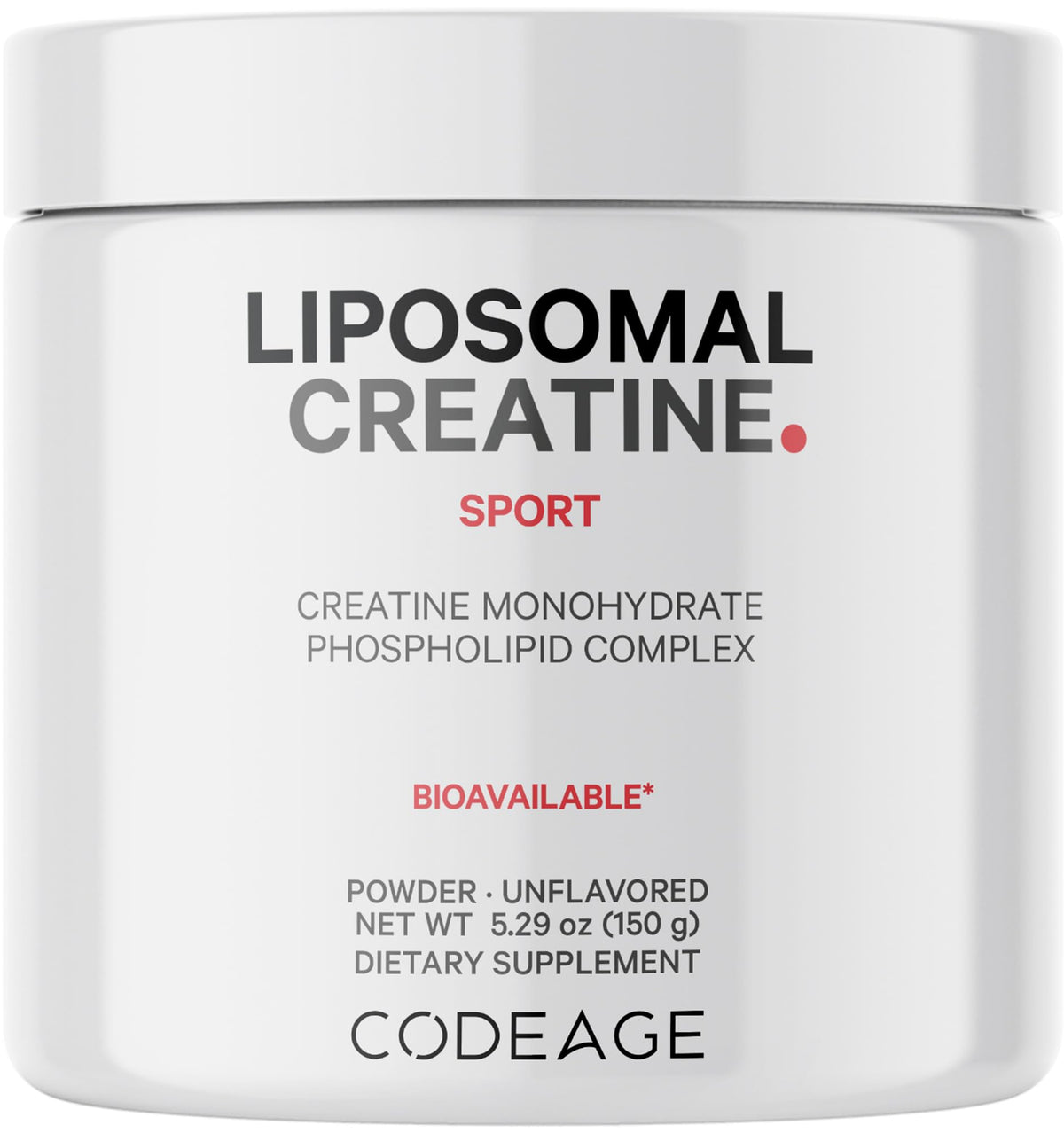 Codeage Liposomal Creatine Powder Supplement, Pure Creatine Monohydrate 5000mg, Pre Workout & Post Workouts - Unflavored Creatine, Micronized Creatine Powder - Creatinine for Sports - 30 Servings CodeageBuy Supplements Australia